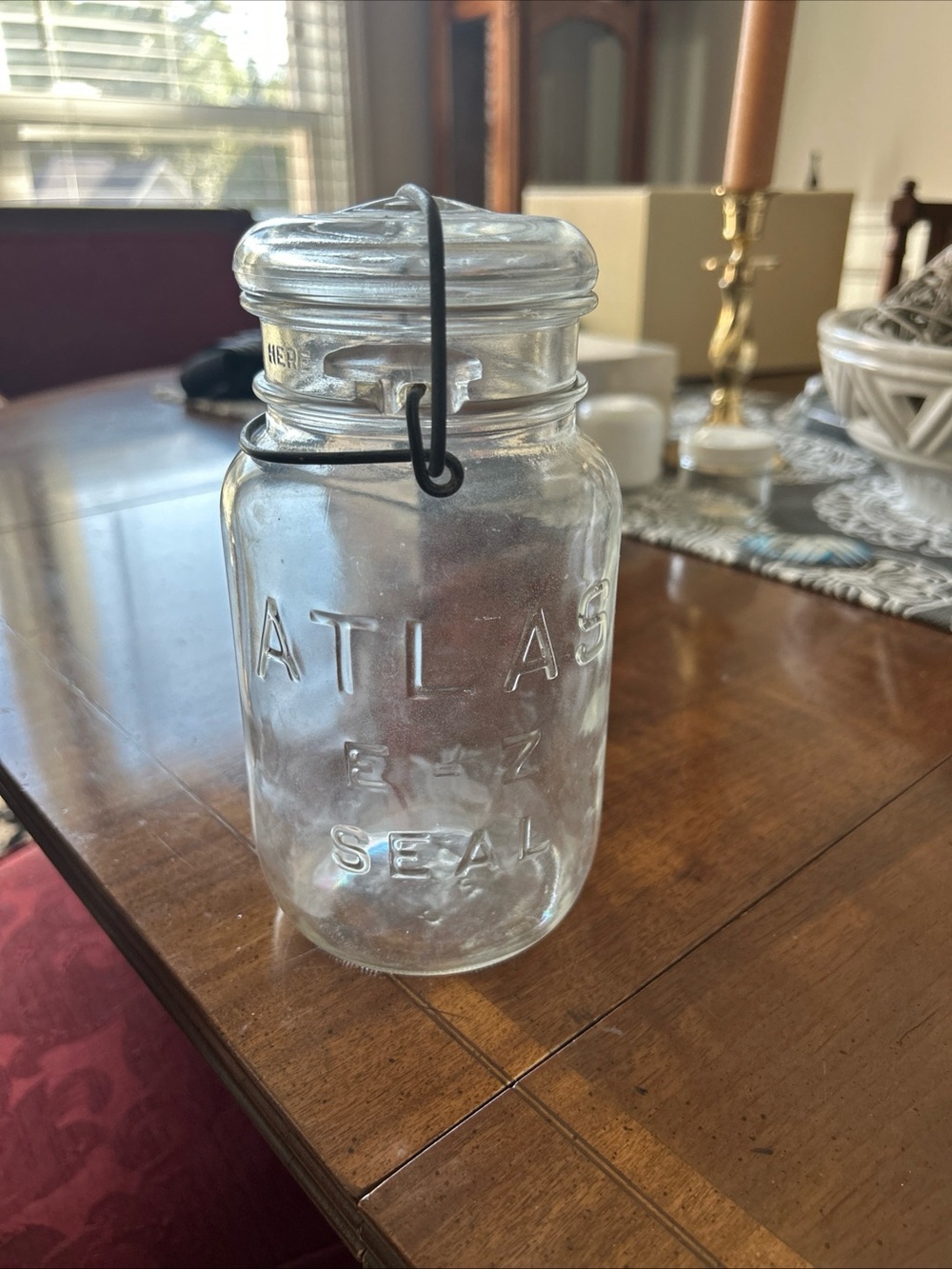 Atlas Clear Glass Storage Jar with Wire Bail Lid